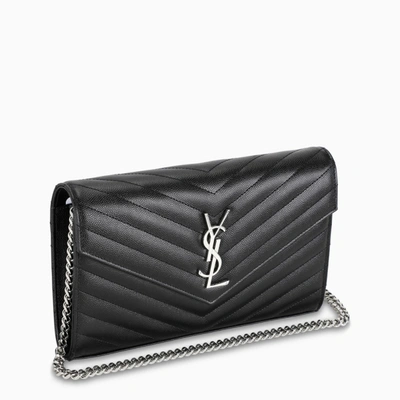 Saint Laurent Black/silver Envelope Wallet Strap