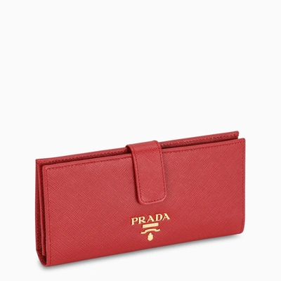 Prada Red Saffiano Wallet