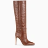 Paris Texas Crocodile-effect Leather Knee-high Boots In Brown