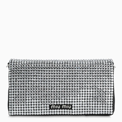 Miu Miu Black Shoulder Bag With Crystals