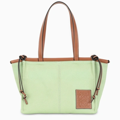 Loewe Womens Light Green Cushion Small Canvas And Leather Tote Bag 1size
