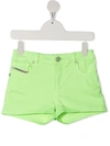 Diesel Kids' Pboyshort Joggjeans Denim Shorts In Green