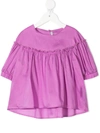 Il Gufo Ruched-detail Cotton Blouse In Pink