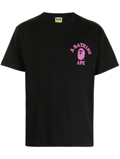 A Bathing Ape Logo Crew-neck T-shirt In Black