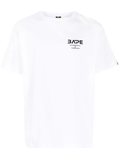 A Bathing Ape Logo Crew-neck T-shirt In White