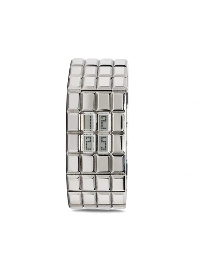 Pre-owned Chanel 2003  Chocolate 24mm In Silver