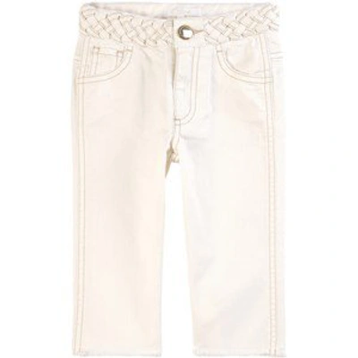 Chloé Kids' Off-white Braided Pants In Cream