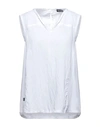 Blauer Tops In White