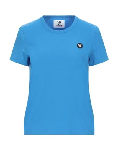 Wood Wood T-shirts In Bright Blue