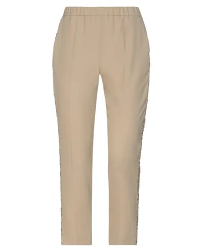 Blue Les Copains Pants In Beige