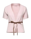 Peserico Thin Cord Belt Cardigan In Pink