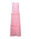 Be Blumarine Long Pink And Fuchsia Dress With Polka Dots In Pink