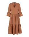 8 By Yoox Midi Dresses In Brown