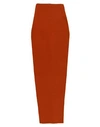 Rick Owens Long Skirts In Brick Red