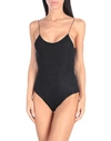 Oseree 'lumière Maillot' Blue Swimsuit With Open Back In Black