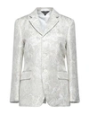Comme Des Garçons Floral Patterned Buttoned Blazer In Gold