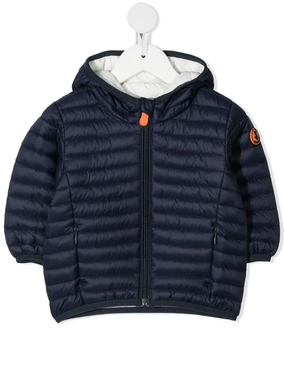 Save The Duck Babies' Hooded Padded Jacket In 蓝色