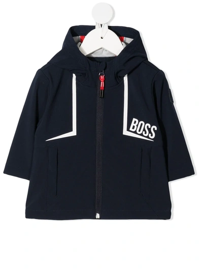 Bosswear Babies' Logo-printed Hooded Jacket In 蓝色