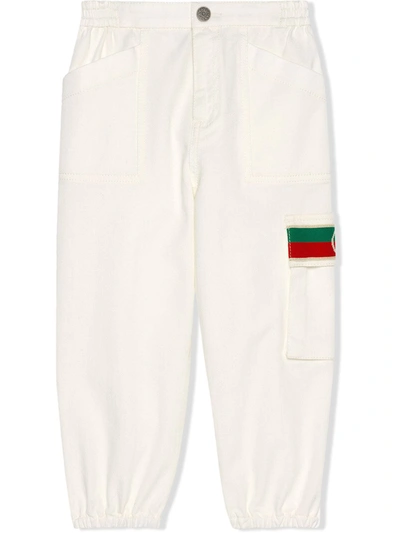 Gucci Kids' Interlocking G Track Trousers In White