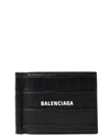 BALENCIAGA BLACK CROC WALLET,11739833