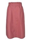 SOFIE D'HOORE SHIRRED WAIST MIDI SKIRT IN TERRACOTTA