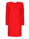 GIVENCHY SHOULDER PAD VISCOSE DRESS IN RED