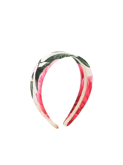 Dolce & Gabbana Camellia Print Hairband In Multi