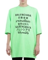 BALENCIAGA GREEN LANGUAGES T-SHIRT,11739831