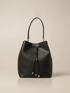 Polo Ralph Lauren Lauren Ralph Lauren Handbag Lauren Ralph Lauren Bucket Bag In Grained Leather In Black