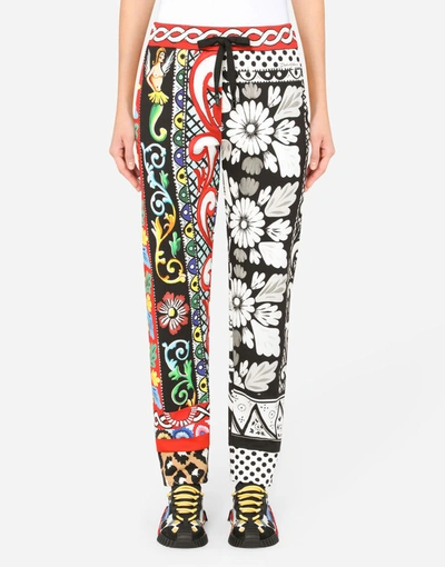 Dolce & Gabbana Jersey Jogging Pants With Patchwork Print