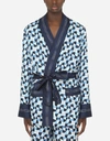 DOLCE & GABBANA MAJOLICA-PRINT SILK ROBE