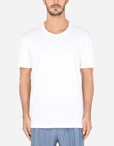 Dolce & Gabbana Short-sleeved Cotton T-shirt In White