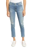 Ag Prima Crop Cigarette Jeans In 21 Years Indefinite Destructed