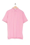 Peter Millar Stripe Stretch Polo In Red Ginger