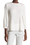 Adrianna Papell Pleated Georgette Crepe Blouse In Ivory