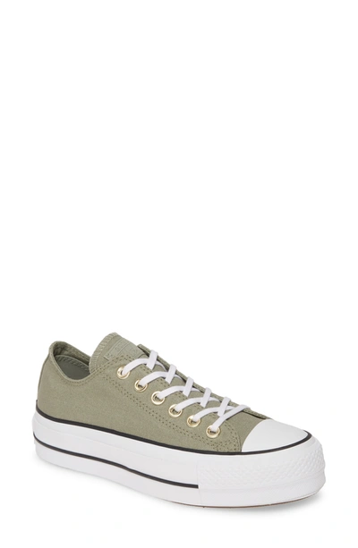 Converse Chuck Taylor All Star Lift Ox Platform Sneaker In Jade Stone/whit