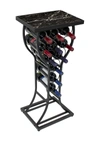 Sorbus Metal With Marble Finish Top Wine Storage Organizer Display Rack Table In Black