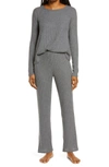 Bp. Saturday Morning Thermal Pajamas In Grey Charcoal Heather