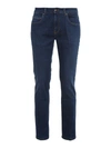 FAY COTTON BLEND STRAIGHT LEG JEANS IN BLUE