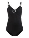 LOVE MOSCHINO CRYSTALS-HEART DETAILED BODY IN BLACK