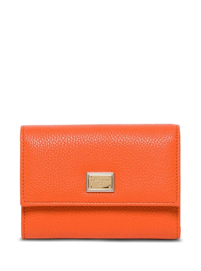 Dolce & Gabbana Small Continental Wallet In Orange