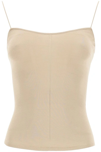 Lemaire Knitted Tank Top In Beige