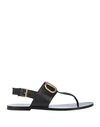 Valentino Garavani Toe Strap Sandals In Black