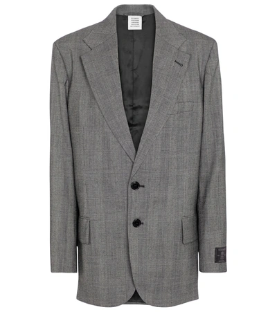 Vetements Checked Stretch-wool Blazer In Grey