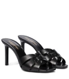 Saint Laurent Tribute Embossed Croc Mules In Black