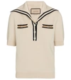 Gucci Wool Polo Shirt With Contrast Trim In Beige