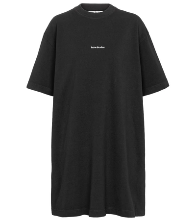 Acne Studios Logo Cotton T-shirt Dress In Black