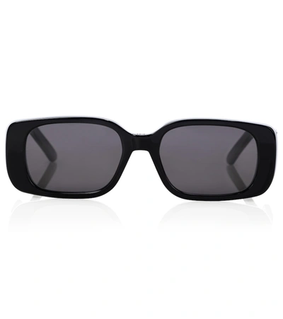 Dior Wil Rectangle Acetate Sunglasses In Black