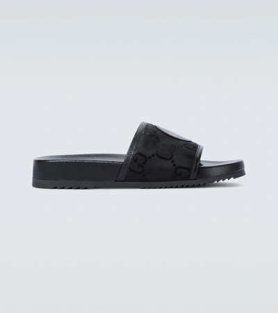 Gucci Off The Grid Logo Patch Slides In Black