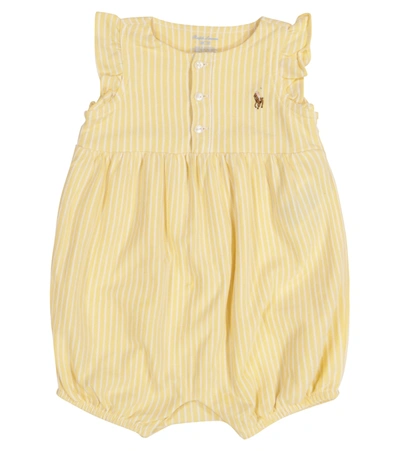Polo Ralph Lauren Ralph Lauren Baby Girls Striped Oxford Bubble Shortall In Yellow